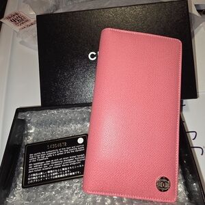 NEW Chanel Pink Leather Long Wallet!